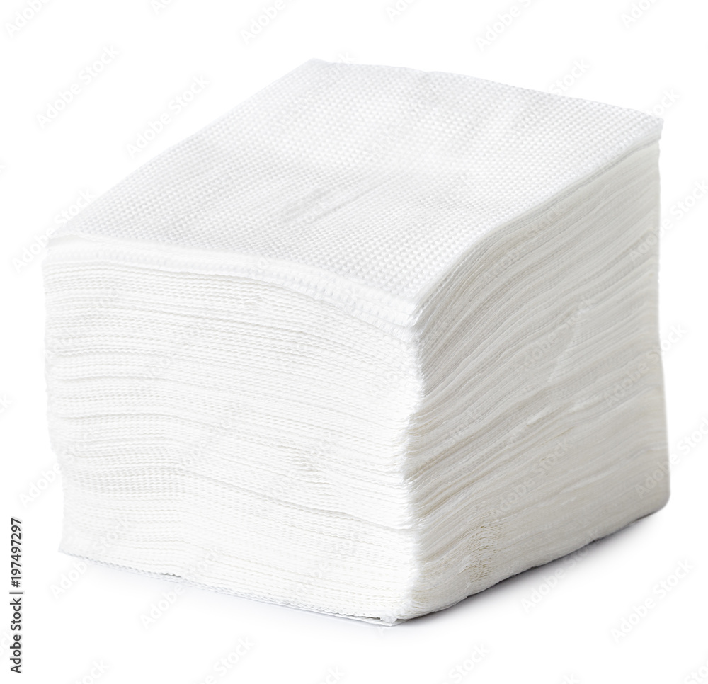 Stack of napkins isolated on white Stack of napkins isolated on white
