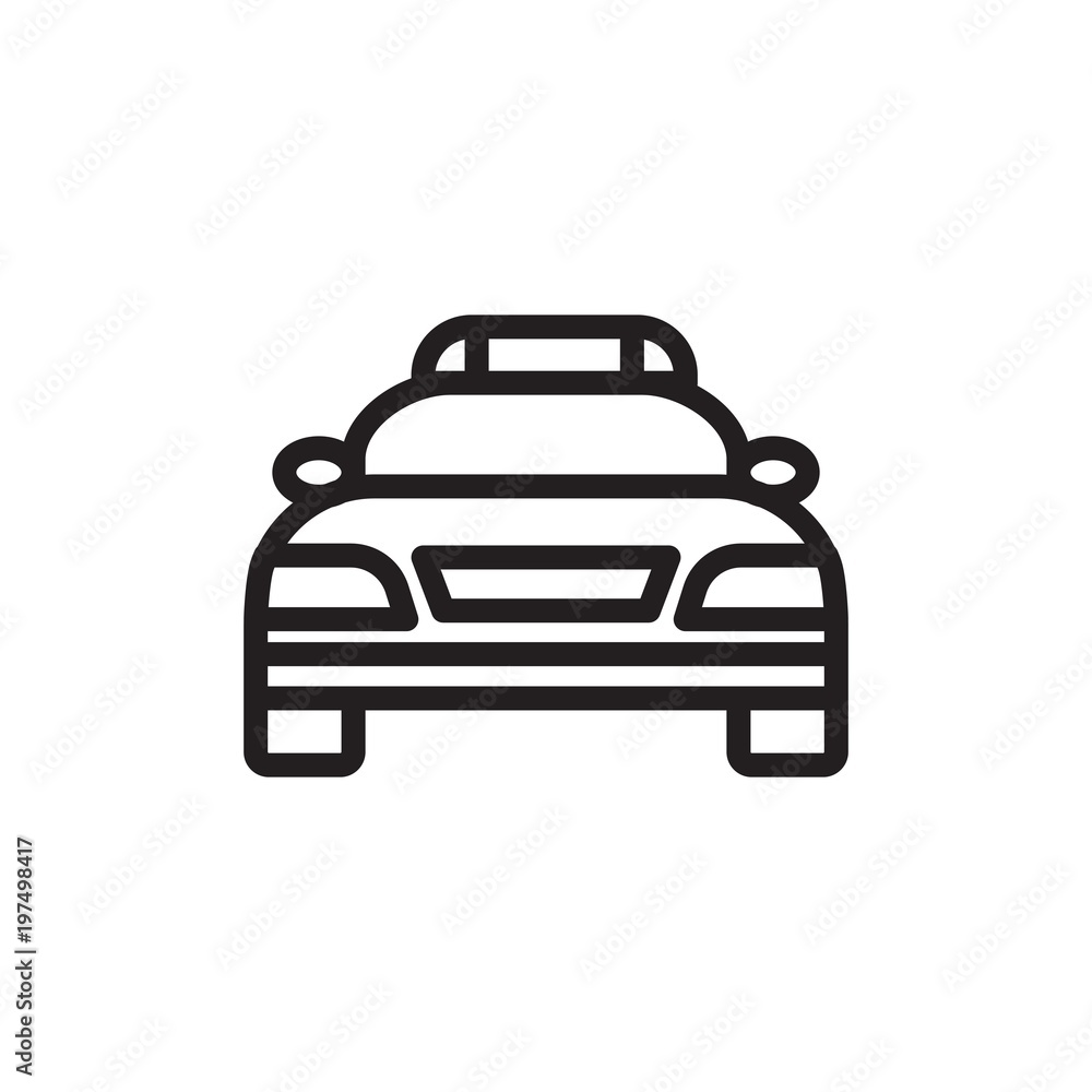 police car outlined vector icon. Modern simple isolated sign. Pixel perfect vector  illustration for logo, website, mobile app and other designs
