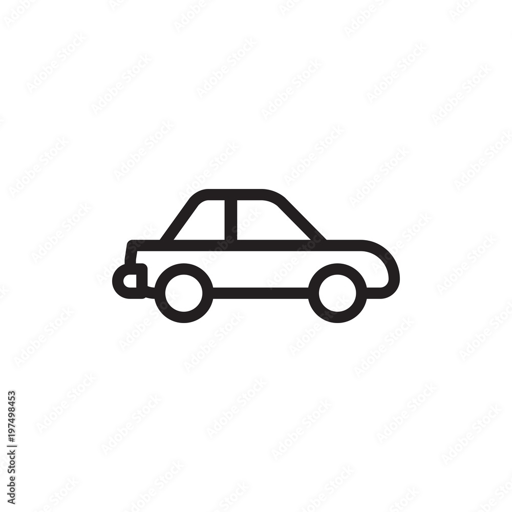 sedan car outlined vector icon. Modern simple isolated sign. Pixel perfect vector  illustration for logo, website, mobile app and other designs