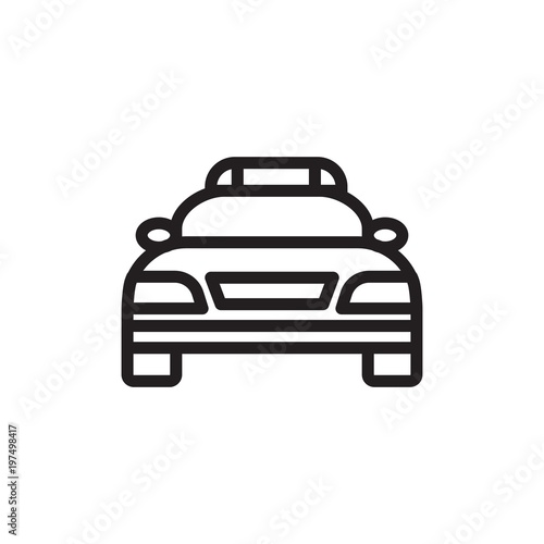 police car outlined vector icon. Modern simple isolated sign. Pixel perfect vector illustration for logo, website, mobile app and other designs