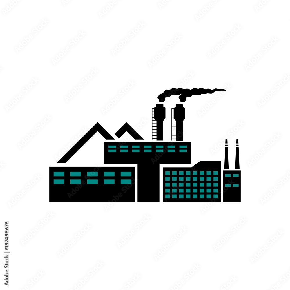Obraz premium Industrial plant icon