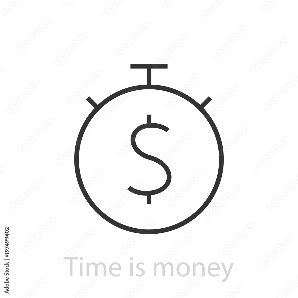 Stop watch with dollar sign Stop watch with dollar sign