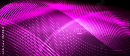 Neon purple smooth wave digital abstract background