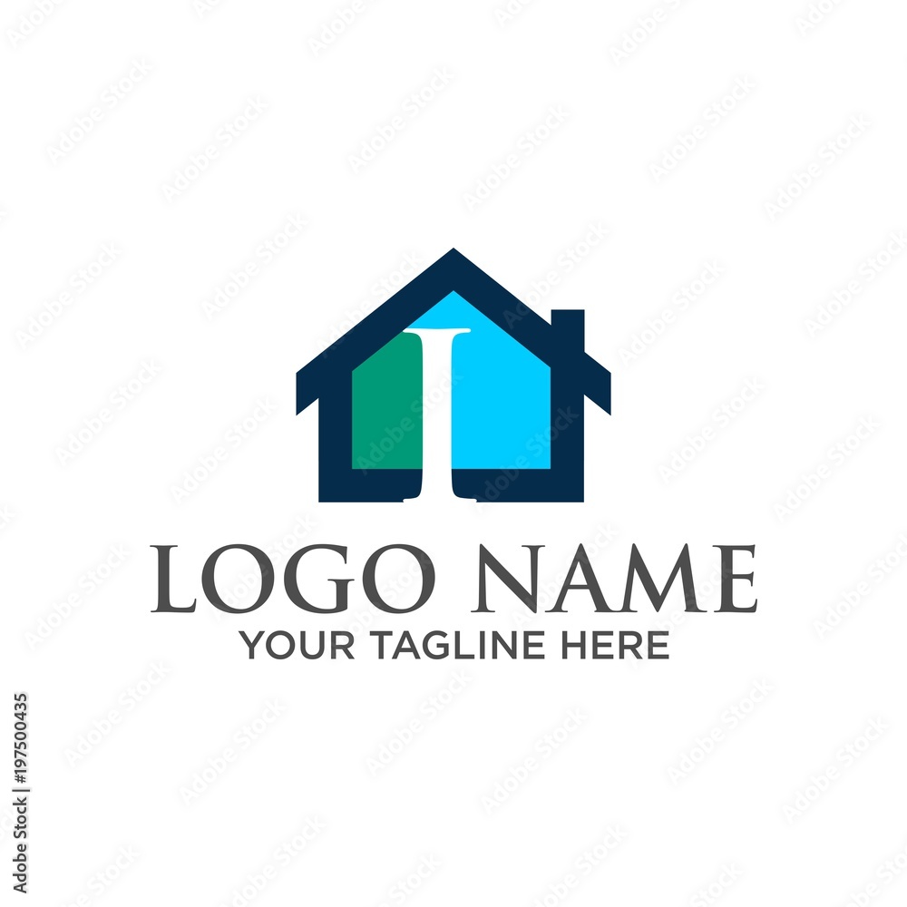 Real Estate and construction vector logo design template. letter I logo concept. Buildings abstract concept icon.