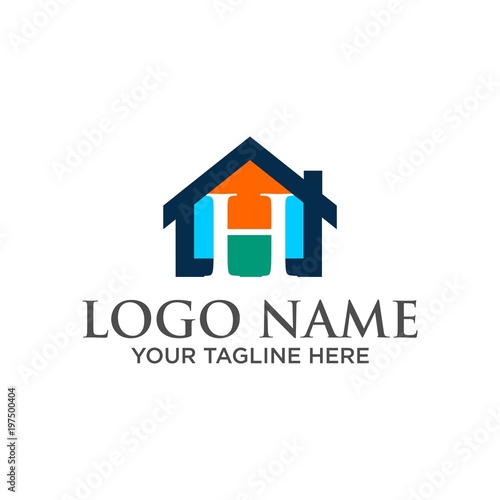 Real Estate and construction vector logo design template. letter H logo concept. Buildings abstract concept icon.