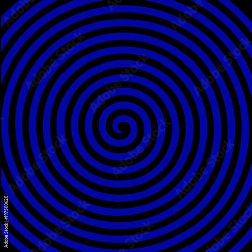 Black blue round abstract vortex hypnotic spiral wallpaper.