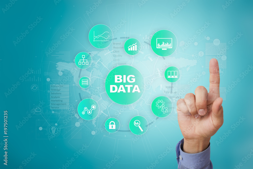 Big data technology and internet concept on the virtual screen. Big data technology and internet concept on the virtual screen.