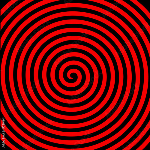 Black red round abstract vortex hypnotic spiral wallpaper.