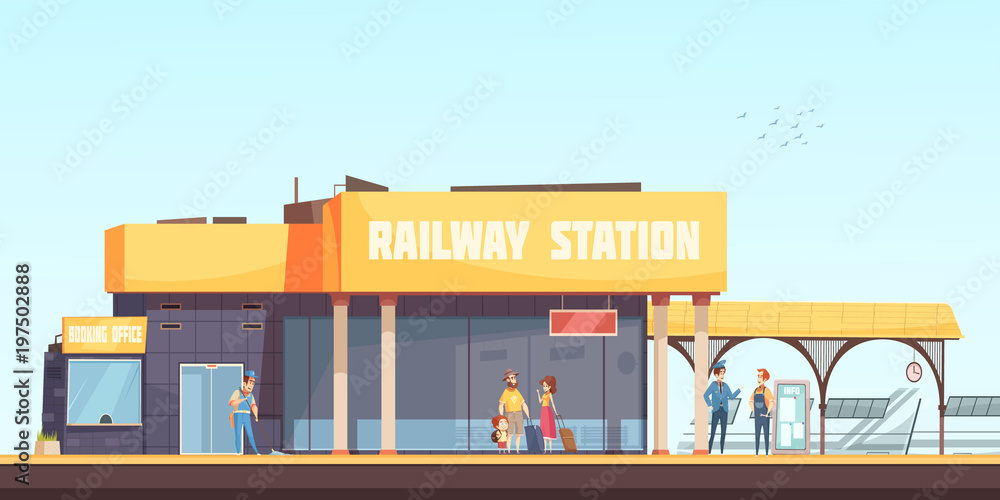Fototapeta premium Railway Station Background