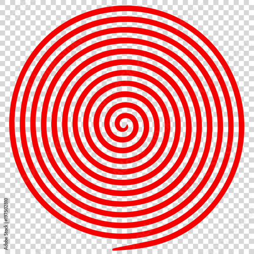 Red round abstract vortex hypnotic spiral.