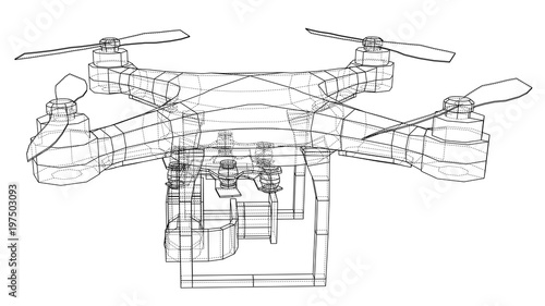 Qadrocopter or drone. Vector