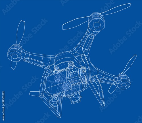 Qadrocopter or drone. Vector