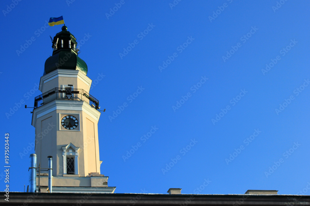 Tower of the town hall in Drohobych, Ukraine