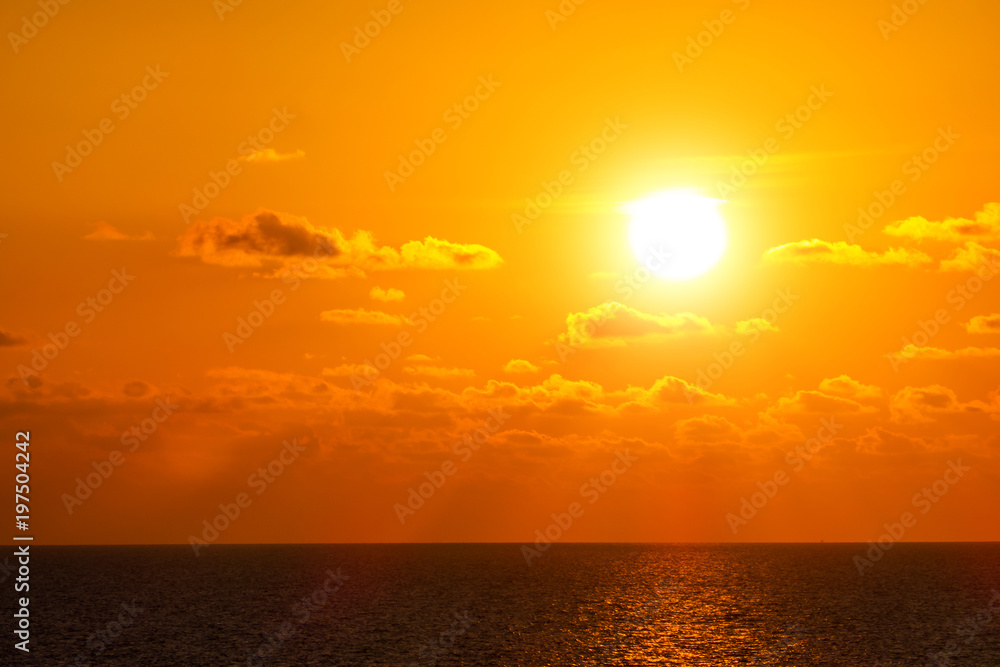 Seascape during sunset or sunrise , low key style. 