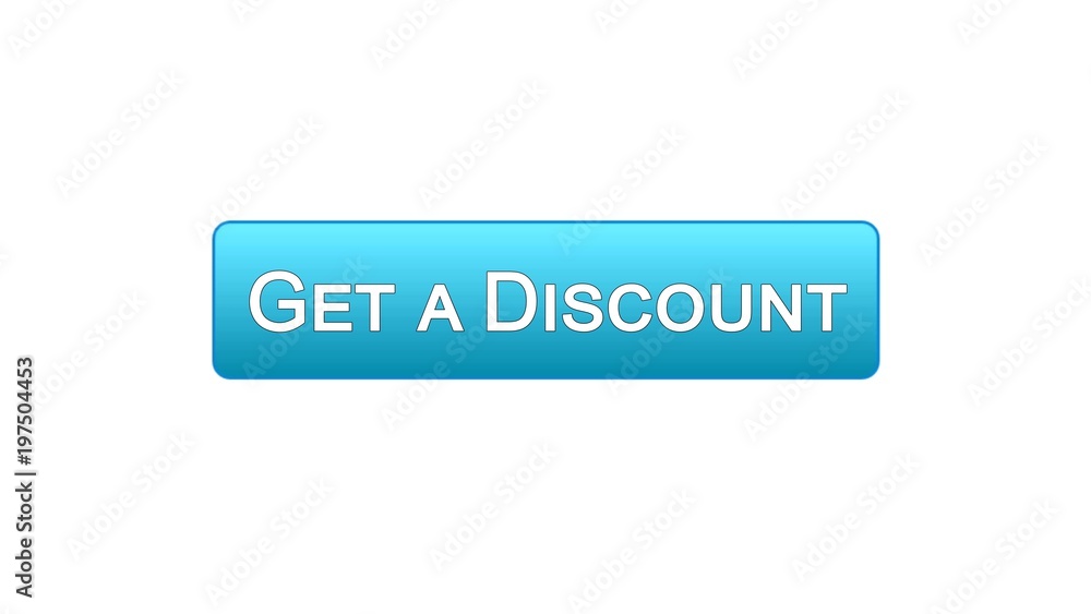 Get a discount web interface button blue color, online shopping application