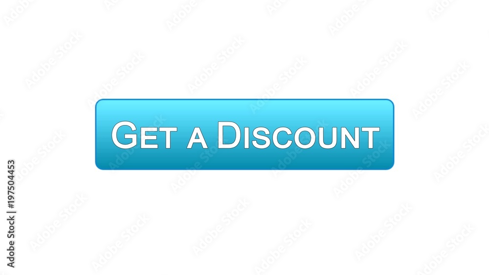 Get a discount web interface button blue color, online shopping application Get a discount web interface button blue color, online shopping application