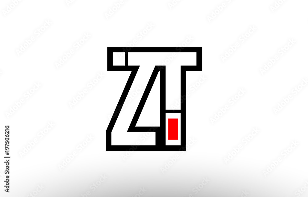 red and black alphabet letter zt z t logo combination icon design red and black alphabet letter zt z t logo combination icon design
