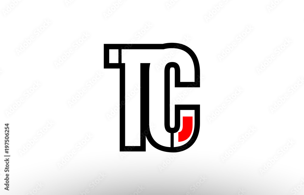 red and black alphabet letter tc t c logo combination icon design red and black alphabet letter tc t c logo combination icon design