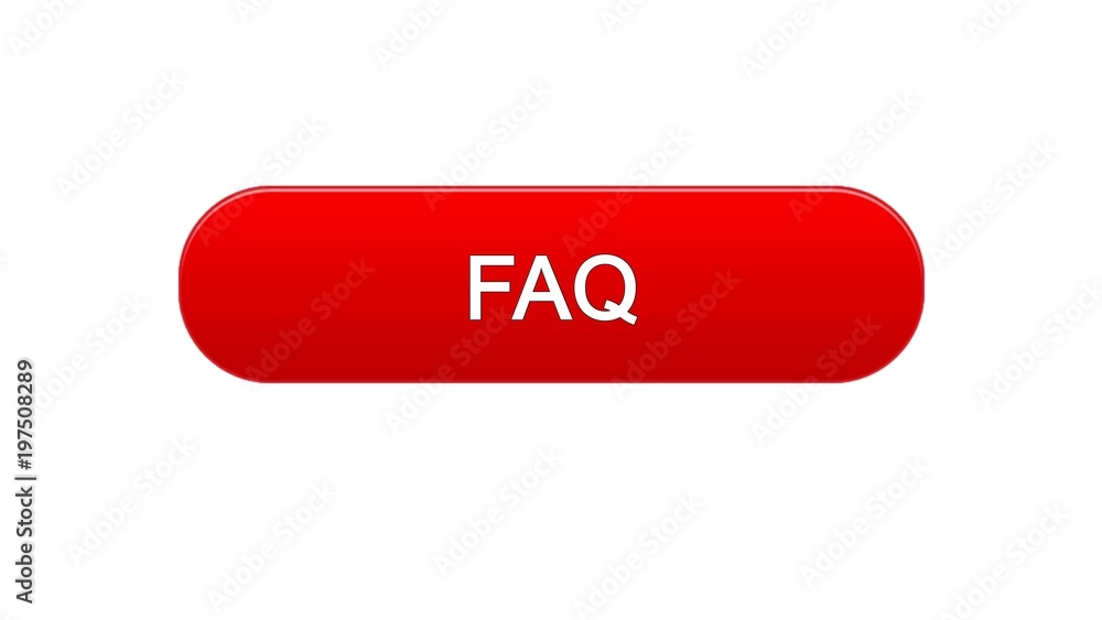 FAQ web interface button red color, customer assistance, online support FAQ web interface button red color, customer assistance, online support