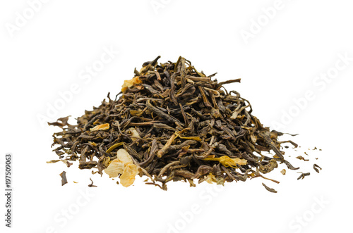 Jasmine Green Tea on white background