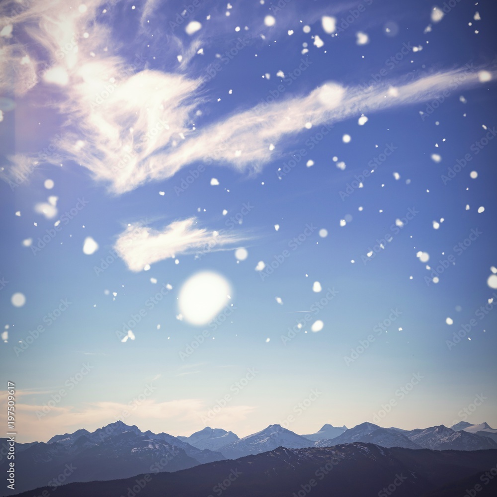 Composite image of snow falling Composite image of snow falling