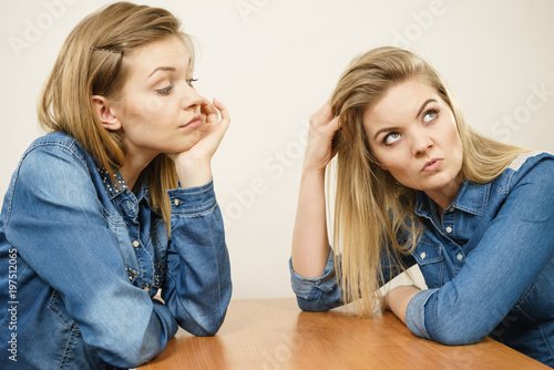 Two women having argue fight