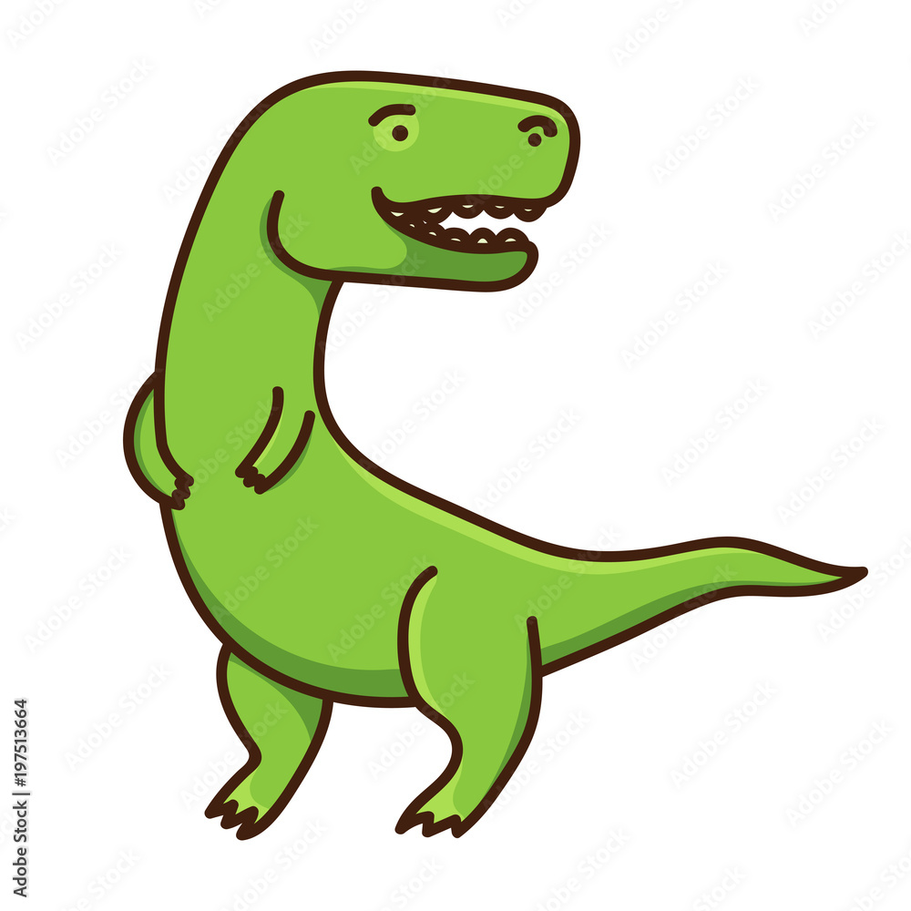 Cute cartoon dinosaur isolated on white background. Vector illustration Cute cartoon dinosaur isolated on white background. Vector illustration