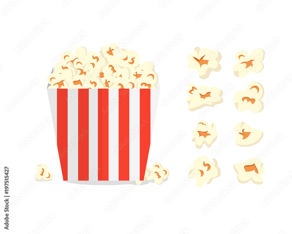 A large filled box with popcorn