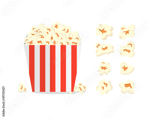 A large filled box with popcorn