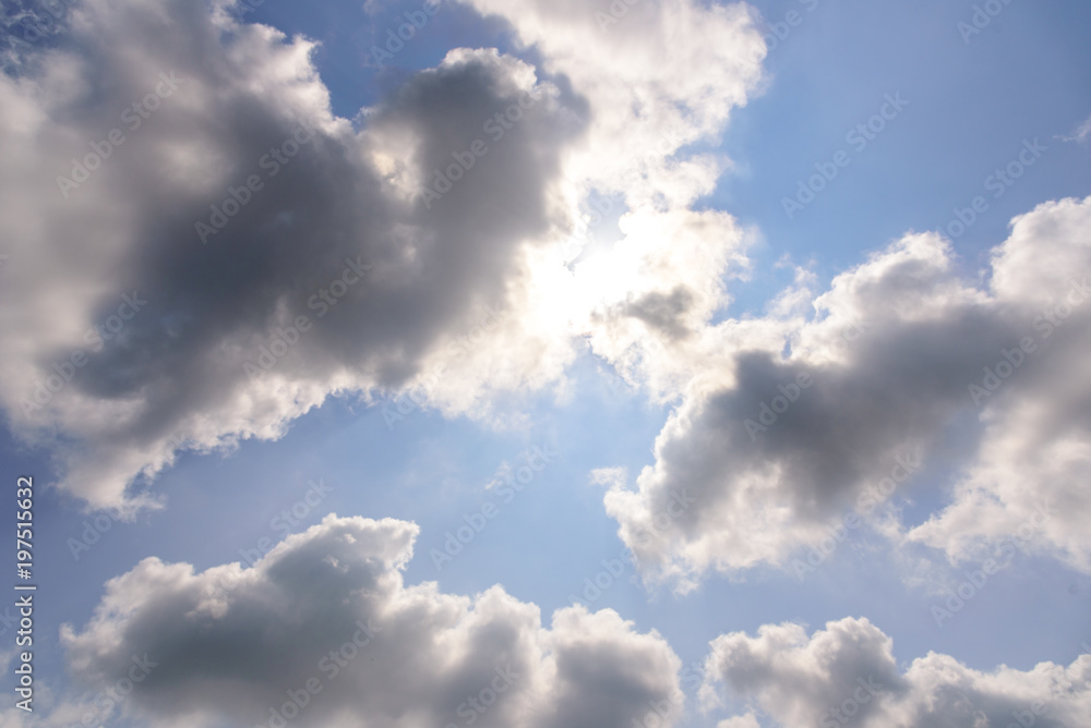 Fototapeta premium Blue sky with cloud in the morning.