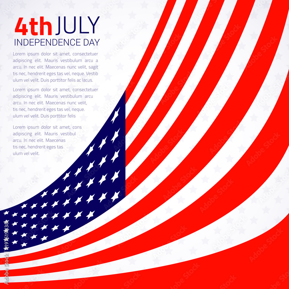 Fototapeta premium Stylish american Independence day design. Vector illustration. 