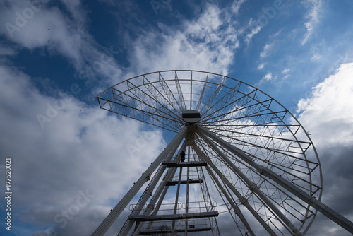 Stratford upon Avon England March 18th 2018 controversial big ferris wheel being assembled in recreation ground