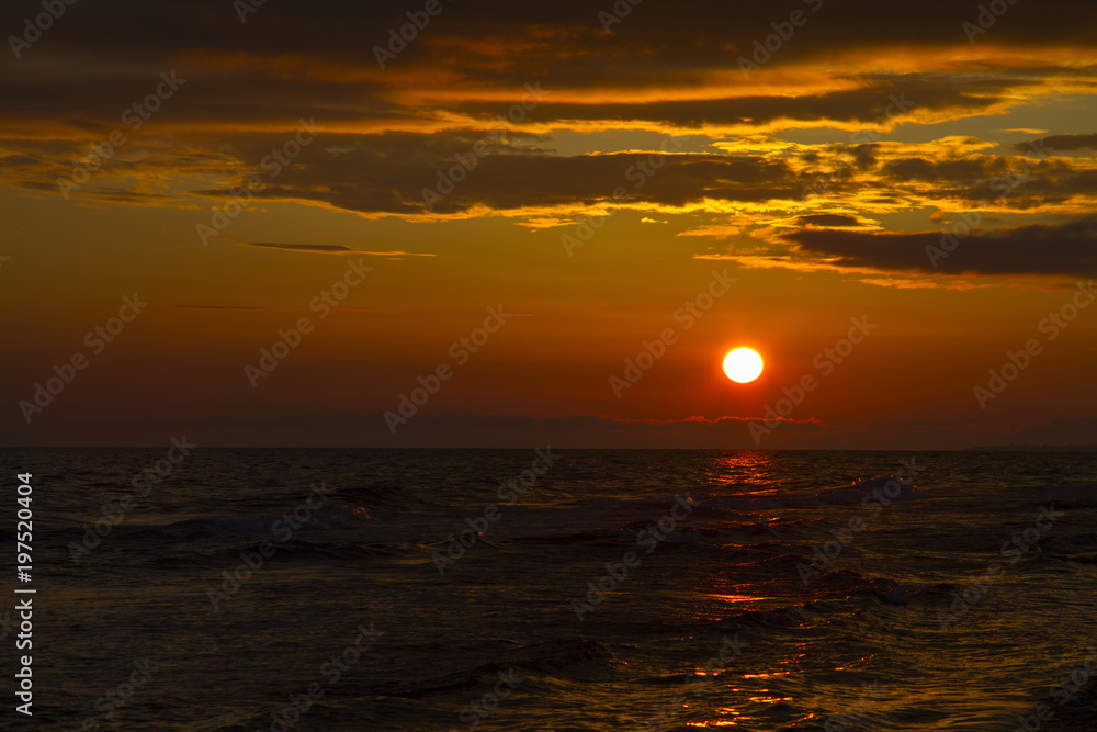 Sunset over sea. Excellent sunset in Sochi