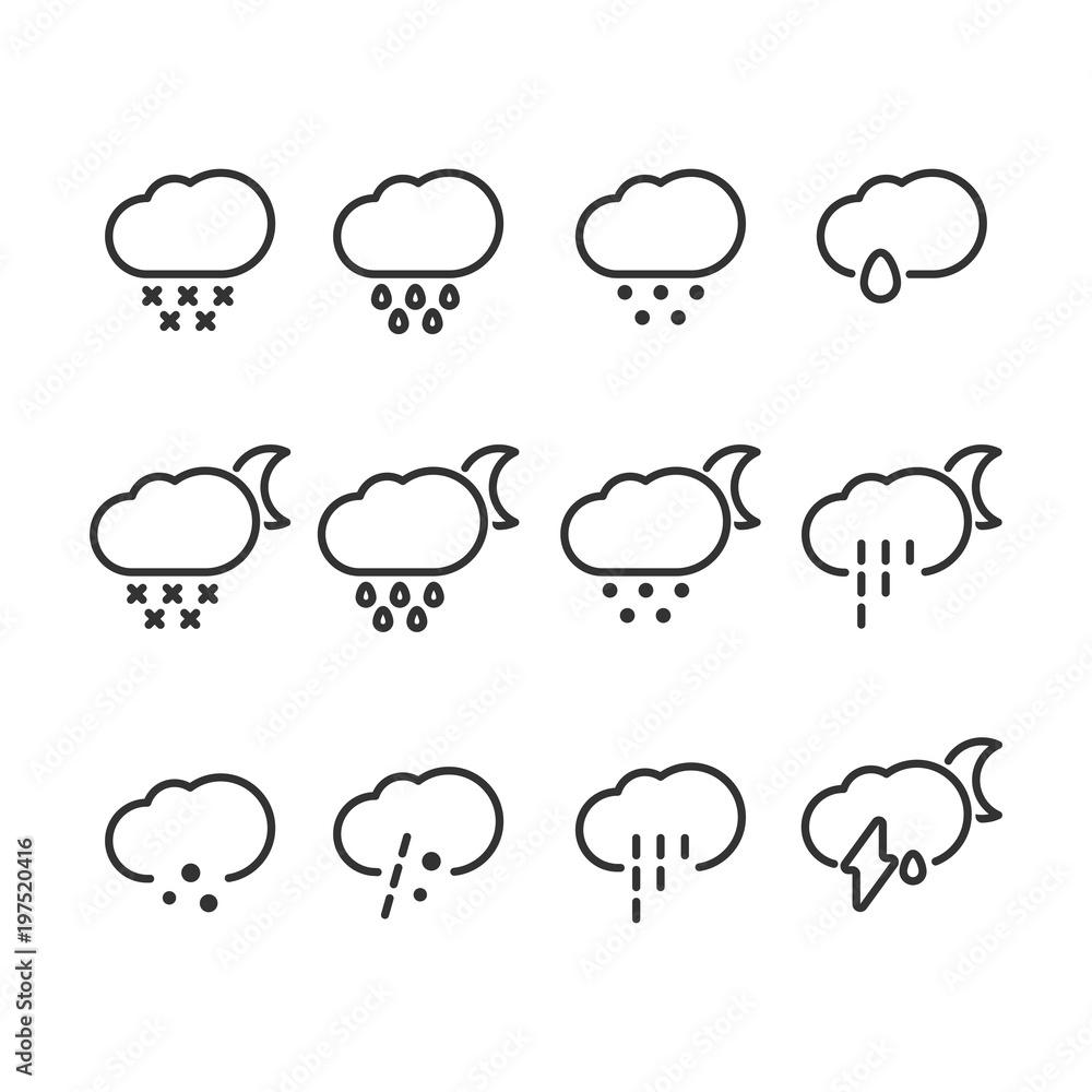 Set of weather icons Set of weather icons