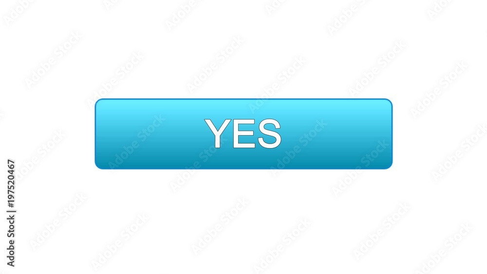 Yes web interface button blue color, internet site design, online program