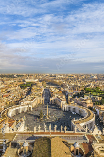 Rome Aerial View from Saint Peter Basilica Viewpoint