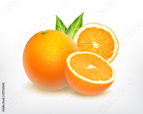 Orange fruit with slice