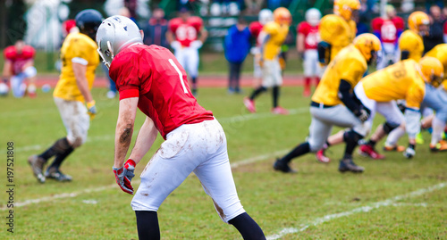 american football game - players in action