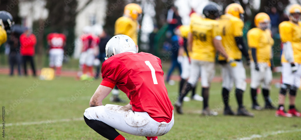 Obraz premium american football game - players in action