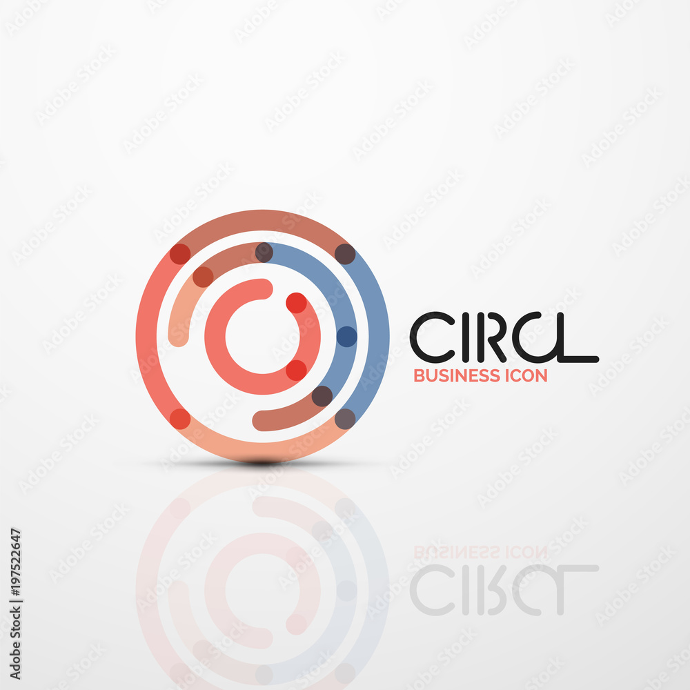 Abstract swirl lines symbol, circle logo icon Abstract swirl lines symbol, circle logo icon