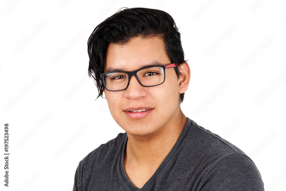 Young hispanic man with glasses