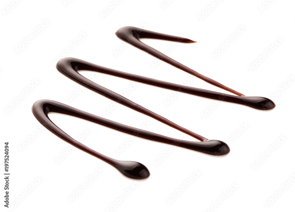 Chocolate sauce. Hot sweet liquid. Wave isolated on white background. Chocolate sauce. Hot sweet liquid. Wave isolated on white background.
