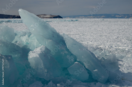 Russia. The unique beauty of transparent ice of lake Baikal.