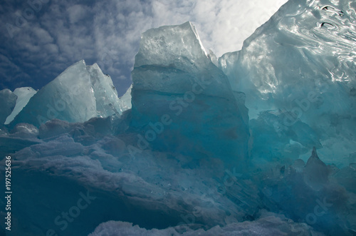 Russia. The unique beauty of transparent ice of lake Baikal.