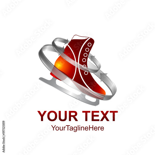 Ice skate shoe isolated on a white background. Boot with blade. Sports equipment for ice and figure skating.