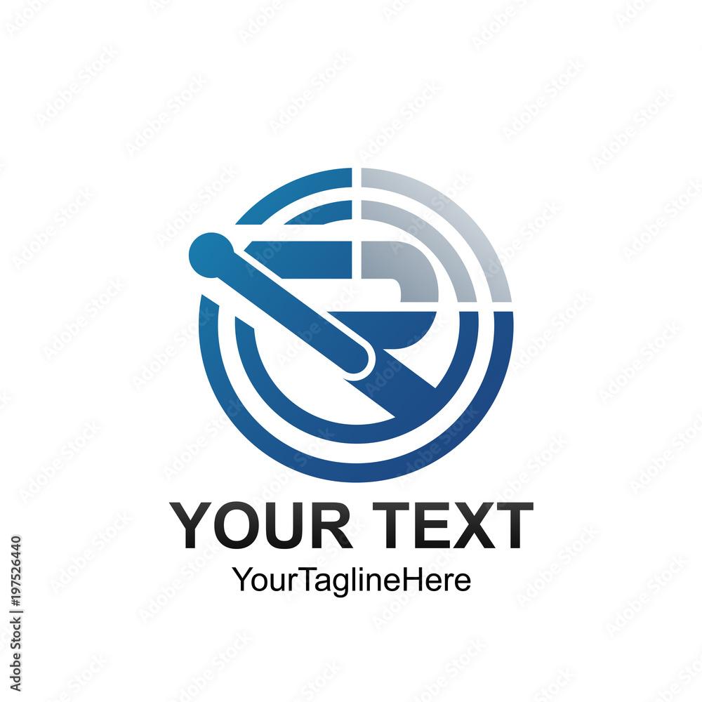 Initial letter IR logo template colored grey blue circle design for business and company identity Initial letter IR logo template colored grey blue circle design for business and company identity