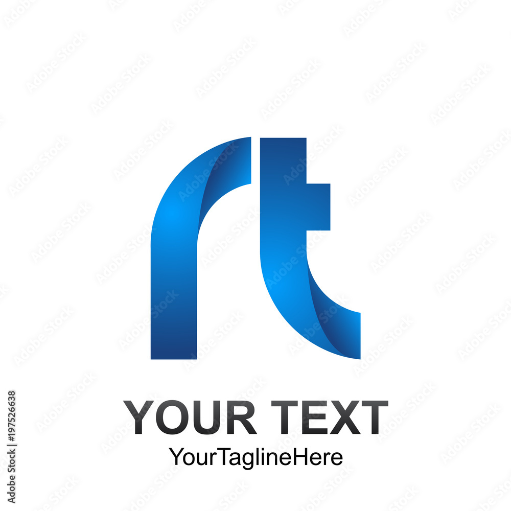 Initial letter RT logo template colored blue design for business and company identity Initial letter RT logo template colored blue design for business and company identity