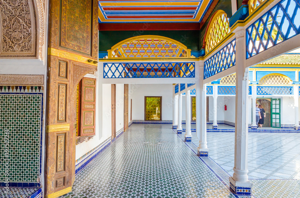 Obraz premium Courtyard at El Bahia Palace, Marrakech, Morocco