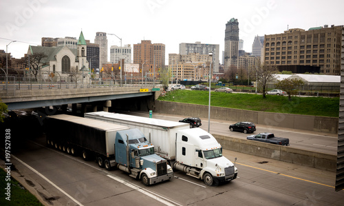 Interstate Highway Traffic Flows Arouund Detroit Michigan Metro Area
