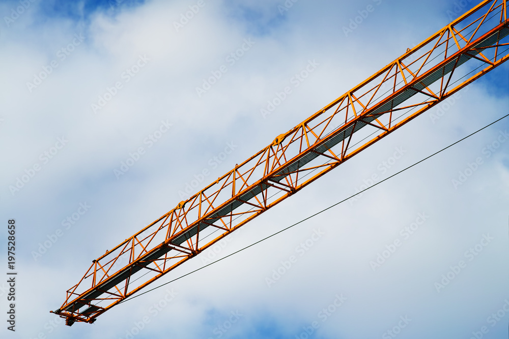 Diagonal building crane city background